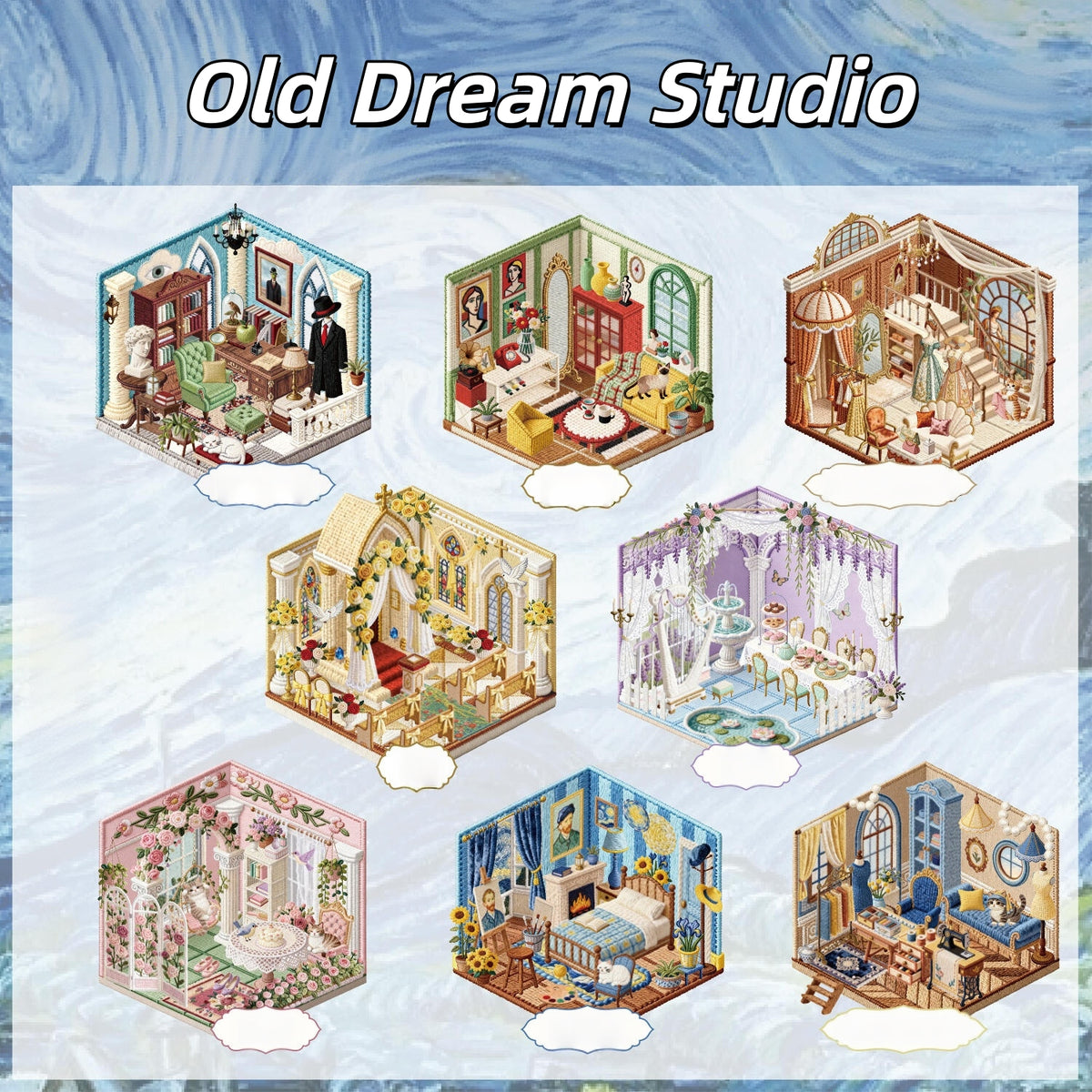 Embroidered Corners 3D Sticker Book