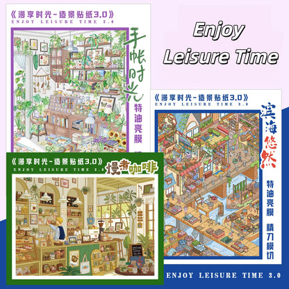 Enjoy Leisure Time 3D Sticker | 3 Cute Miniature Scenes