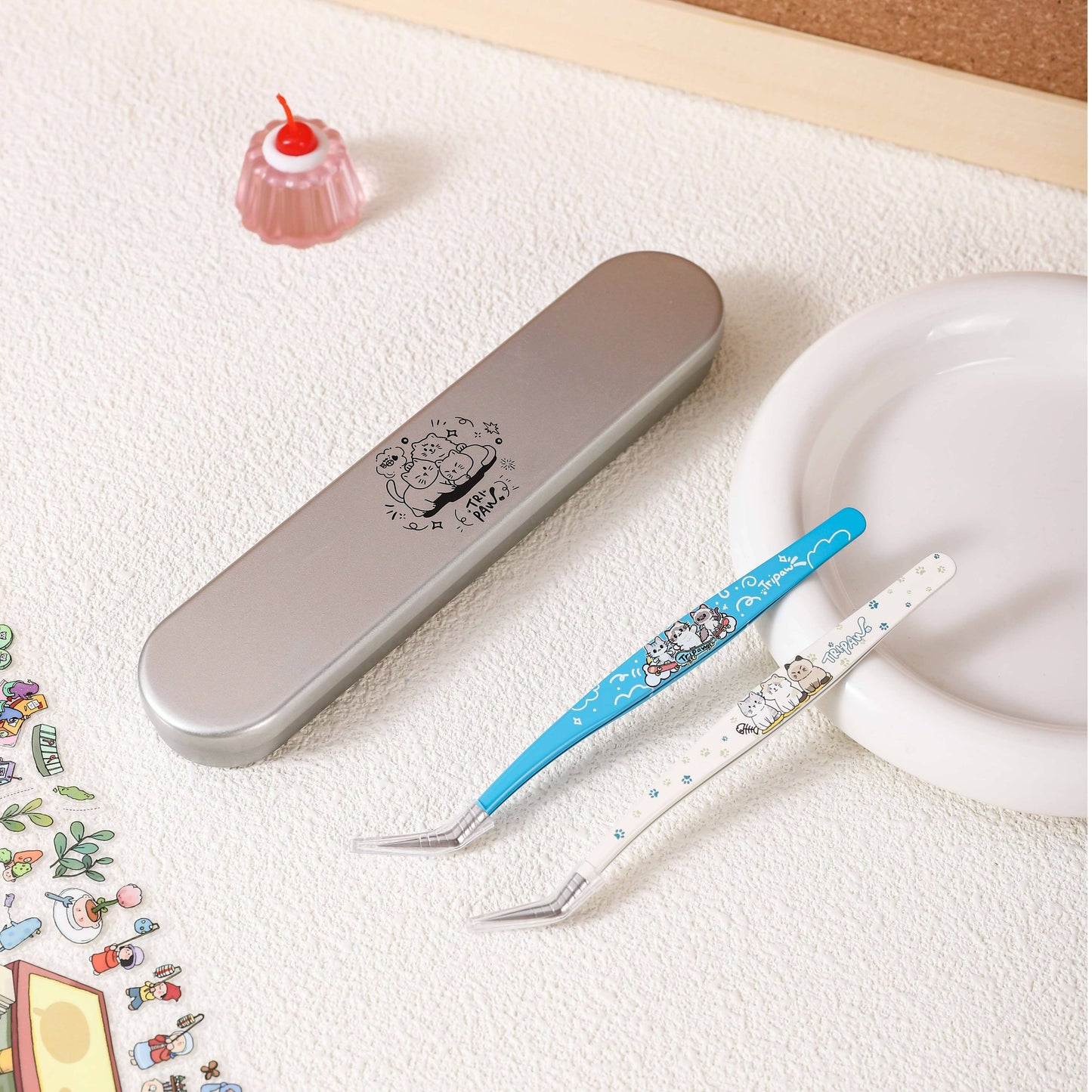 Cat-Themed Professional Sticker Tweezers