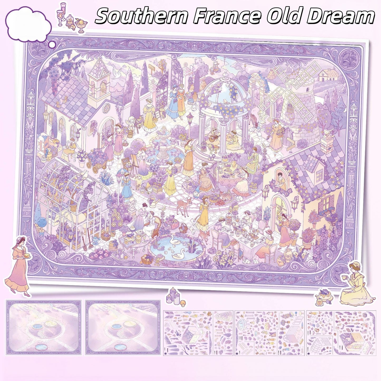 Gilded Time 3D Sticker | 2 Cute Miniature Scenes