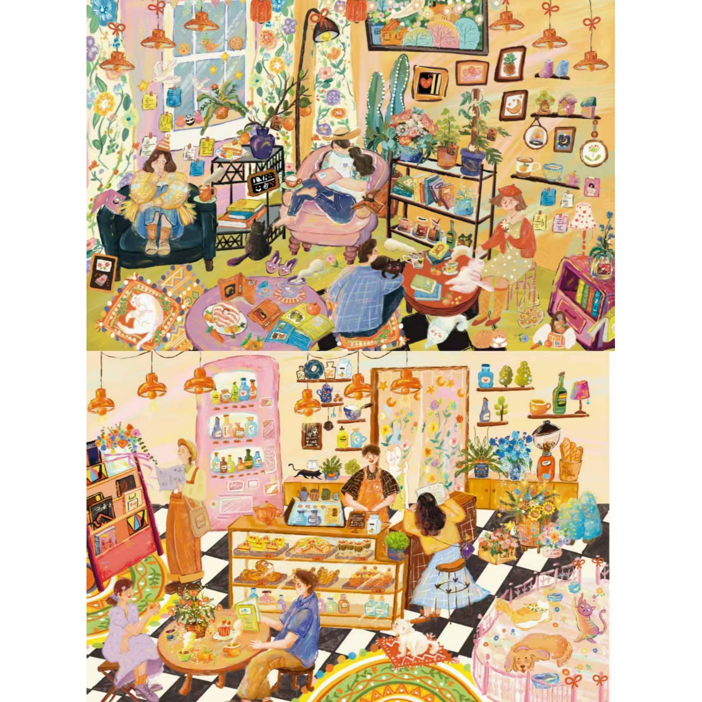 Reading Time & Tea Time 3D Sticker | 2 Cute Miniature Scenes