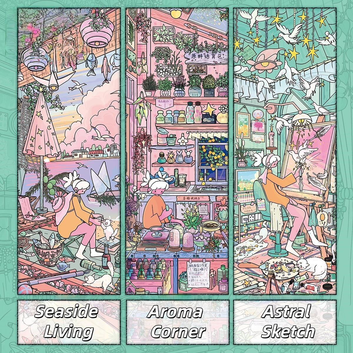 Whimsical Life 3D Sticker | 5 Cute Miniature Scenes