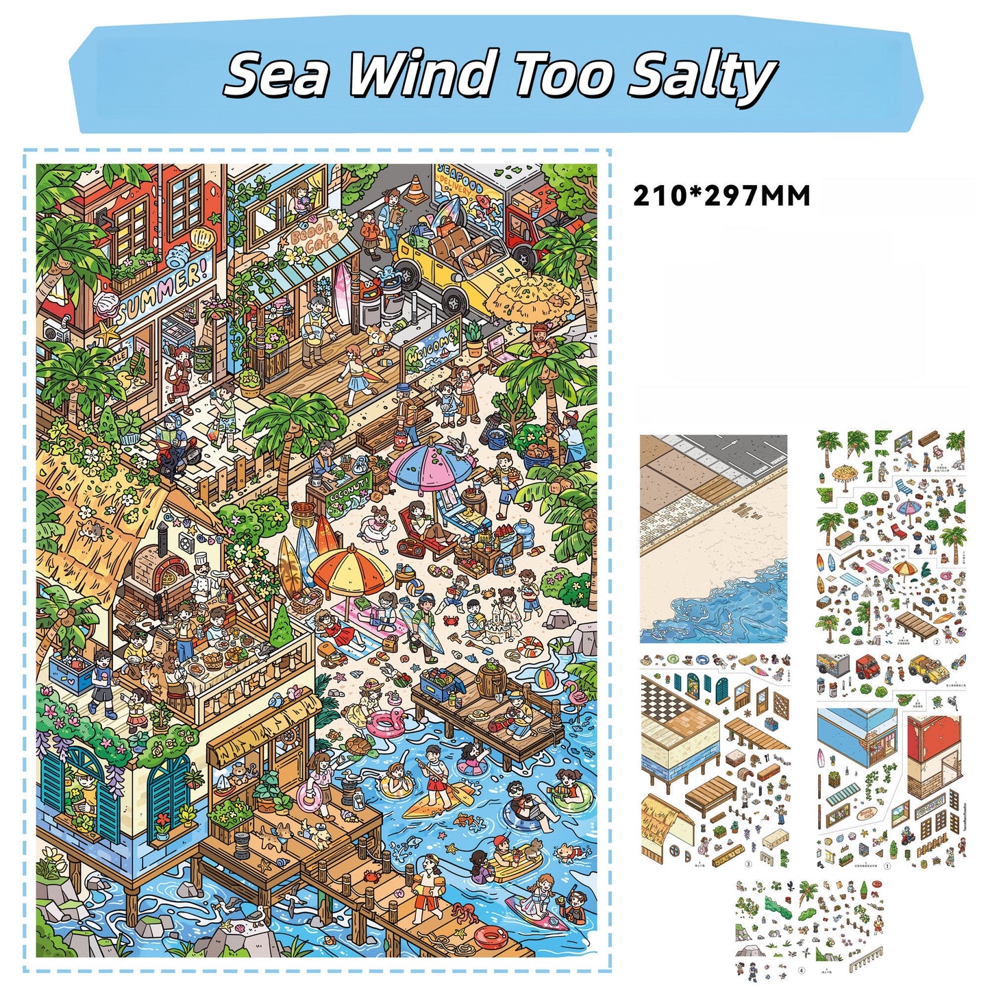 Casual Days 3D Sticker | 4 Cute Miniature Scenes