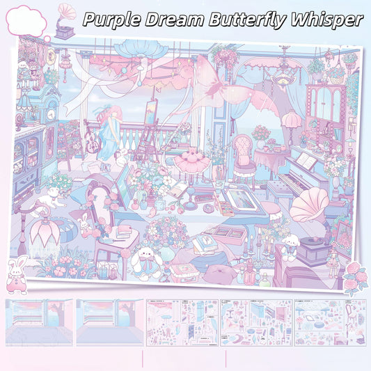Dreamy Hues 3D Sticker | 2 Cute Miniature Scenes