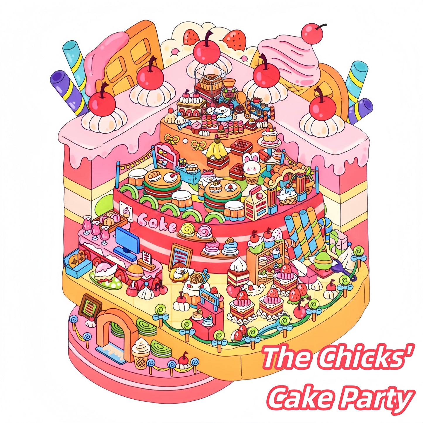 Gaming Series 3D Sticker | 4 Cute Miniature Scenes