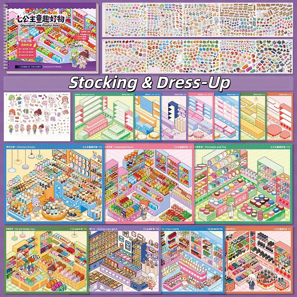 Stocking & Dress-Up 3D Sticker Book
