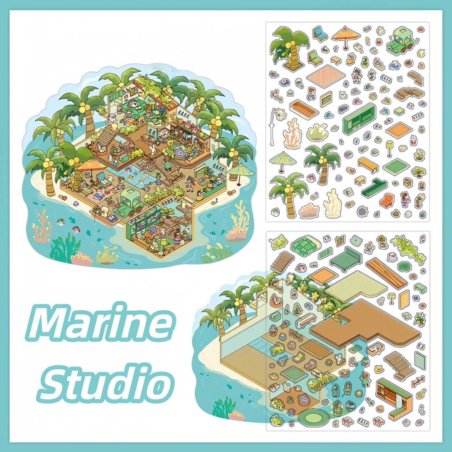My Dream House 3D Sticker | 2 Cute Miniature Scenes