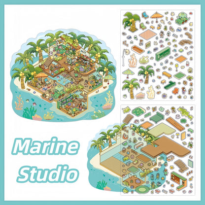 My Dream House 3D Sticker | 2 Cute Miniature Scenes