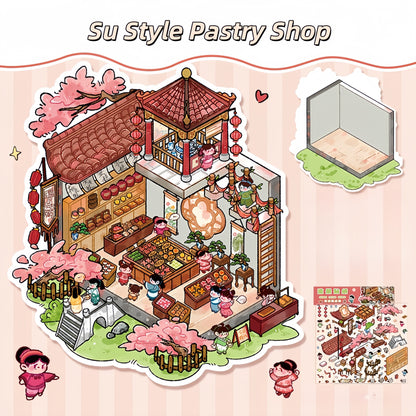 Simulation Management 3D Sticker | 2 Cute Miniature Scenes