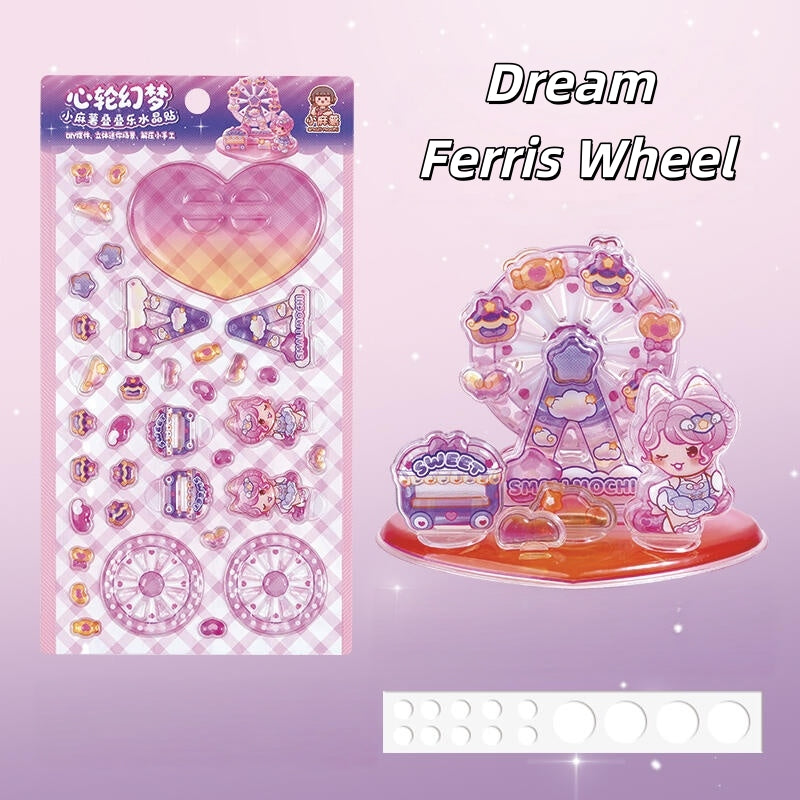 Sweet Carnival Nights 3D Stackable Stickers | 4 Cute Miniature Themes