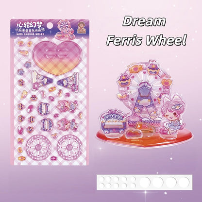 Sweet Carnival Nights 3D Stackable Stickers | 4 Cute Miniature Themes