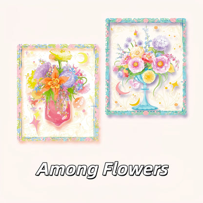 Among Flowers 3D Sticker | 2 Cute Miniature Scenes