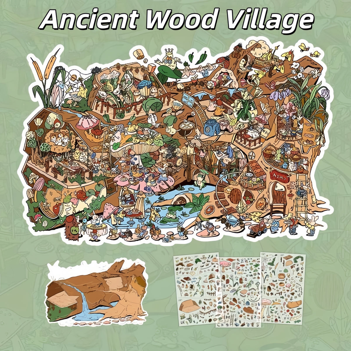 Sunken Secrets 3D Sticker | 2 Cute Miniature Scenes
