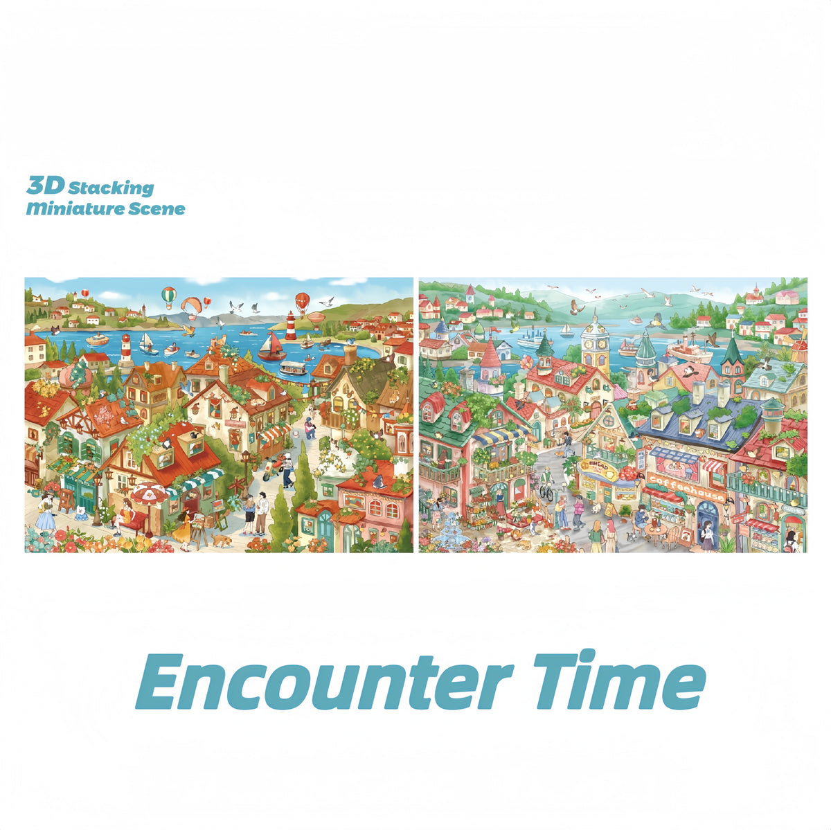 Encounter Time 3D Sticker | 2 Cute Miniature Scenes