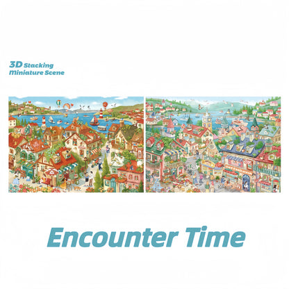 Encounter Time 3D Sticker | 2 Cute Miniature Scenes