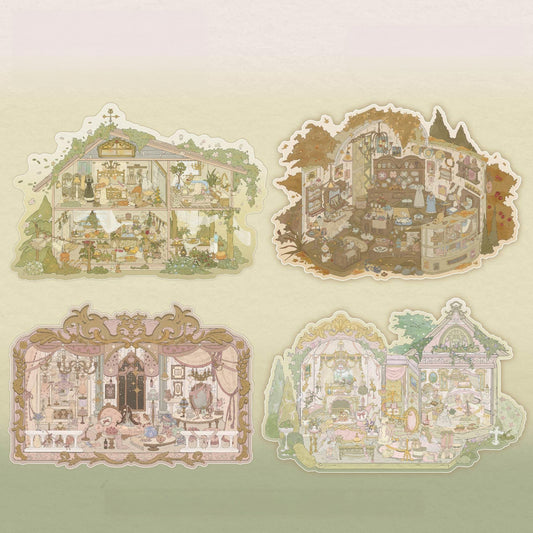 Enchanted Dwelling 3D Sticker | 4 Cute Miniature Scenes
