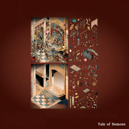 Tale of Demons 3D Sticker | 2 Cute Miniature Scenes