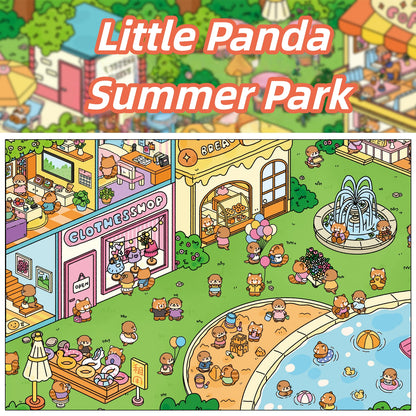 Cute Animal's Park 3D Sticker | 2 Cute Miniature Scenes
