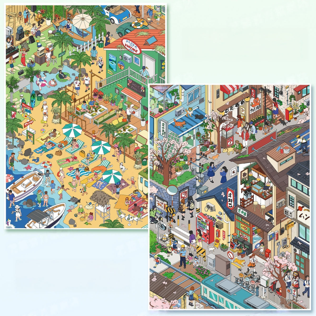 Warm Days 3D Sticker | 2 Cute Miniature Scenes