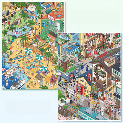Warm Days 3D Sticker | 2 Cute Miniature Scenes