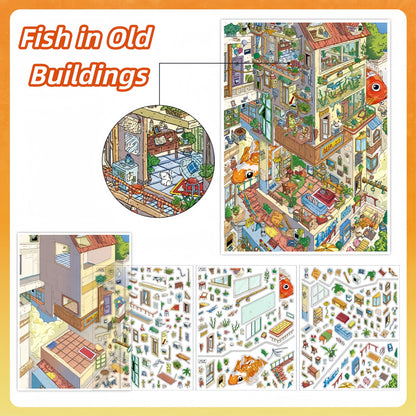 Fantastic Street 3D Sticker | 2 Cute Miniature Scenes