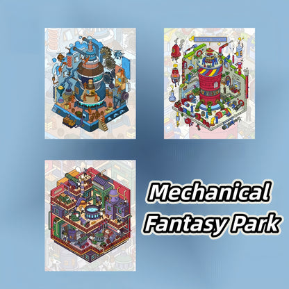 Mechanical Fantasy Park 3D Sticker | 3 Cute Miniature Scenes