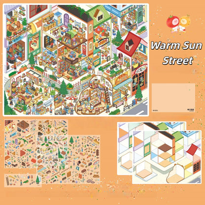 Warm Daily 3D Sticker | 4 Cute Miniature Scenes