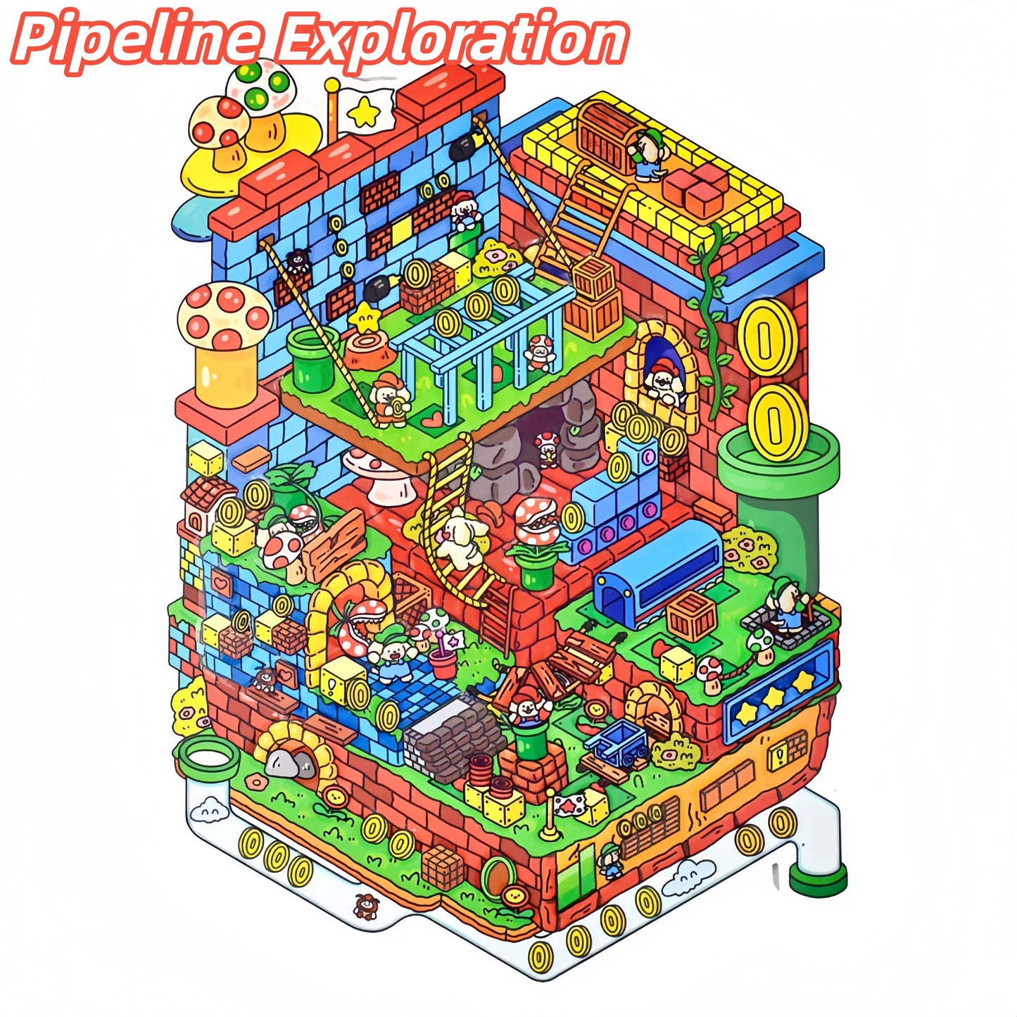 Paw's Adventure 3D Sticker | 2 Cute Miniature Scenes