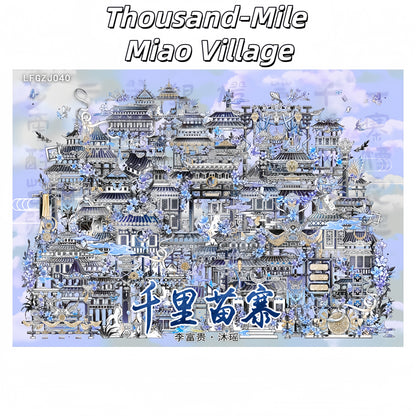 Folkloric Tales 3D Sticker | 2 Cute Miniature Scenes