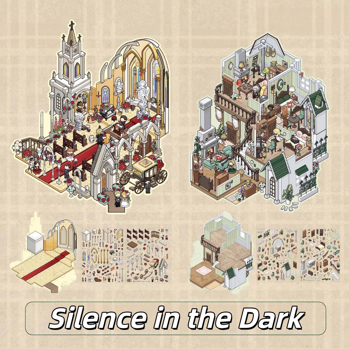 The Great Detective 3D Sticker | 4 Cute Miniature Scenes