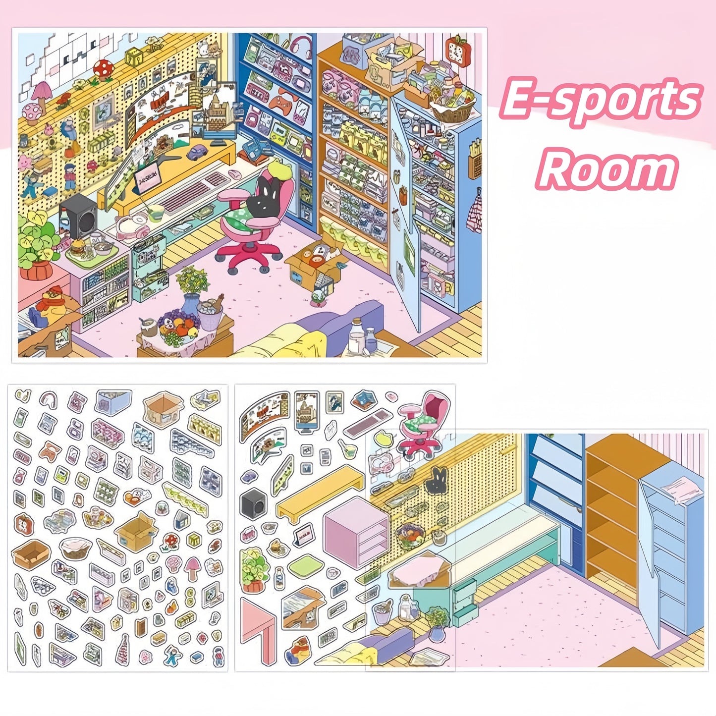 Dream Home 3D Sticker | 4 Cute Miniature Scenes