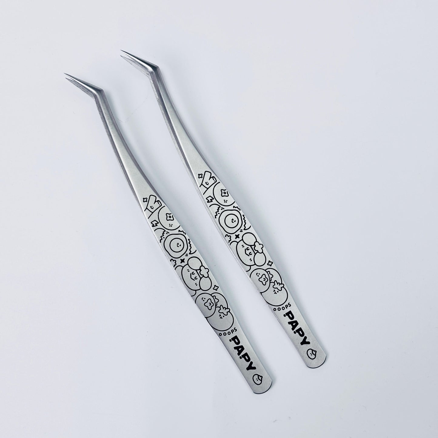 Black and White Hand-drawn Style Professional Sticker Tweezers