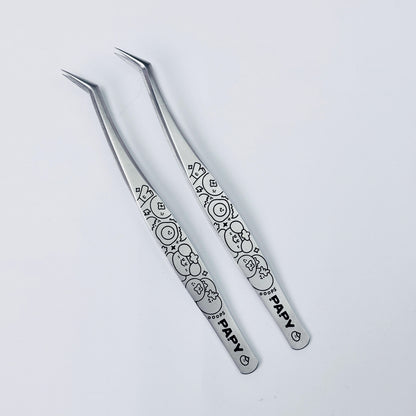 Black and White Hand-drawn Style Professional Sticker Tweezers