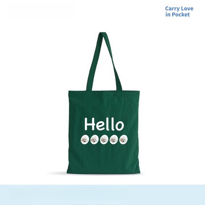 Custom Pet Photo Canvas Tote Bag
