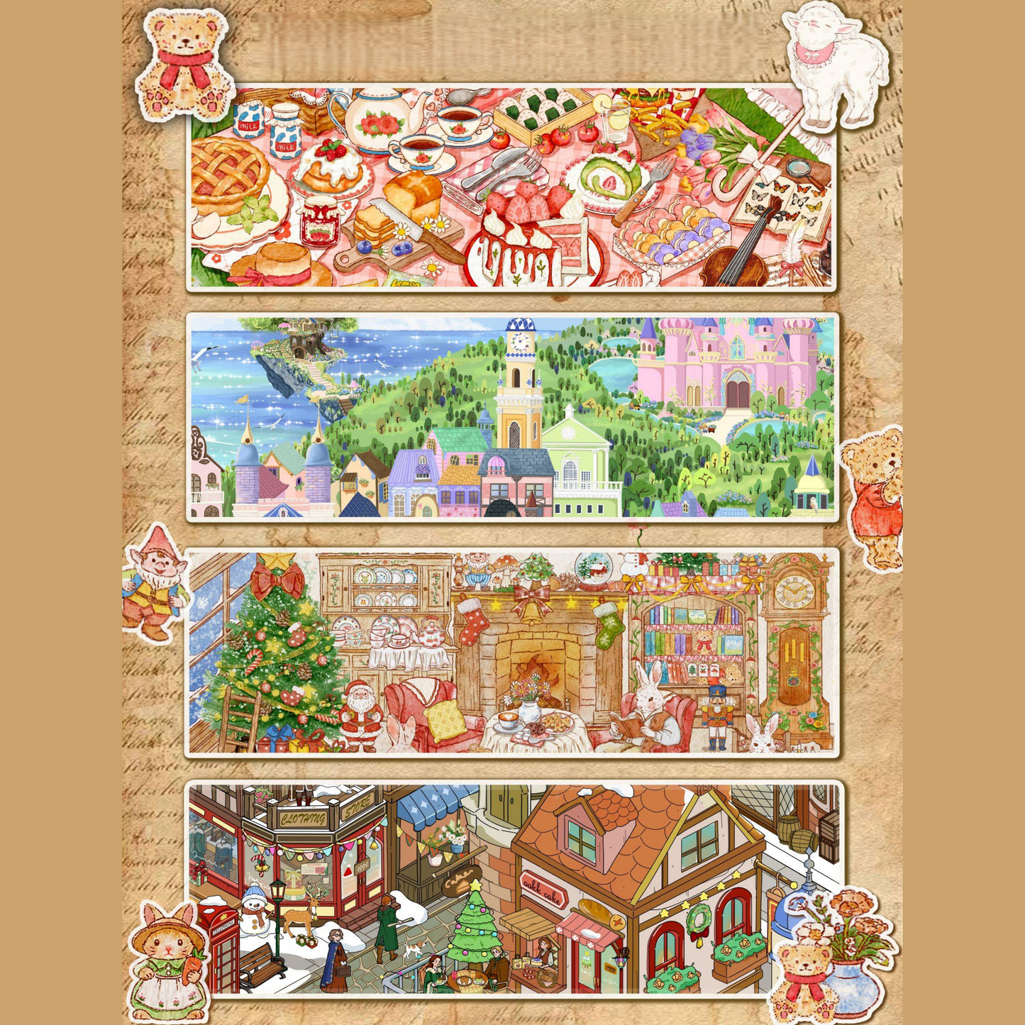 Sweet Seasonal Stories 3D Sticker | 4 Cute Miniature Scenes