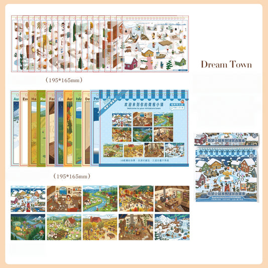 Dream Town 3D Sticker Book