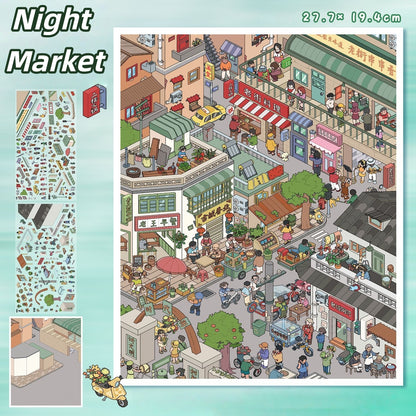 Streetscape 3D Sticker | 2 Cute Miniature Scenes