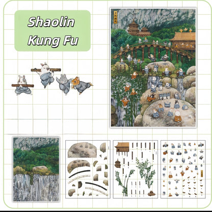 Chinese Heritage 3D Sticker | 5 Cute Miniature Scenes