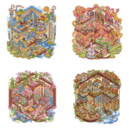 Fairyland 3D Sticker | 4 Cute Miniature Scenes