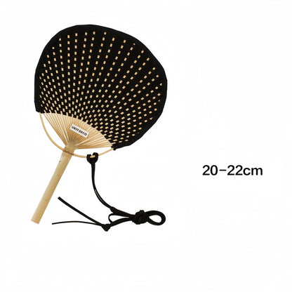 Handmade Leather Cord Woven Bamboo Fan