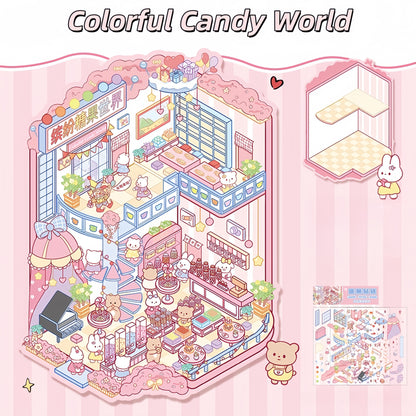 Colorful Candy World 3D Sticker