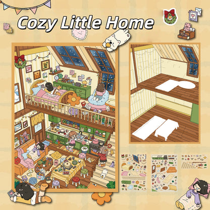Little Cozy Home 3D Sticker | 2 Cute Miniature Scenes