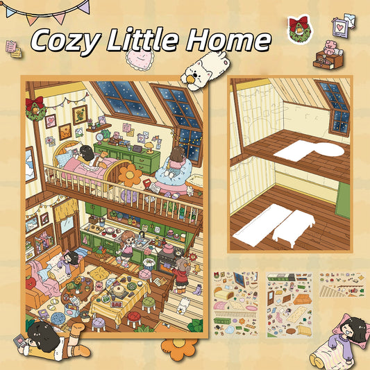Little Cozy Home 3D Sticker | 2 Cute Miniature Scenes