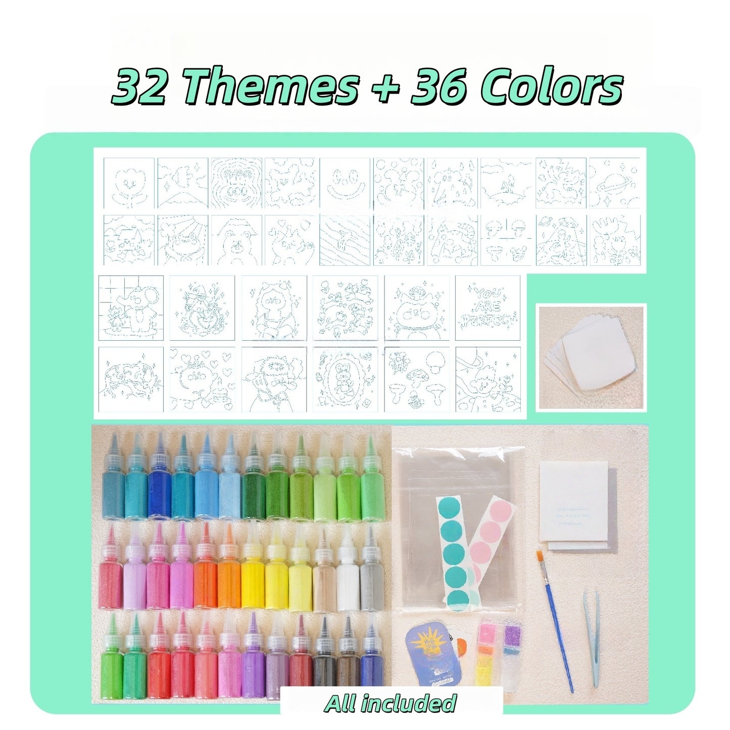 Calming Sand Art Therapy Kit - 32 Themes