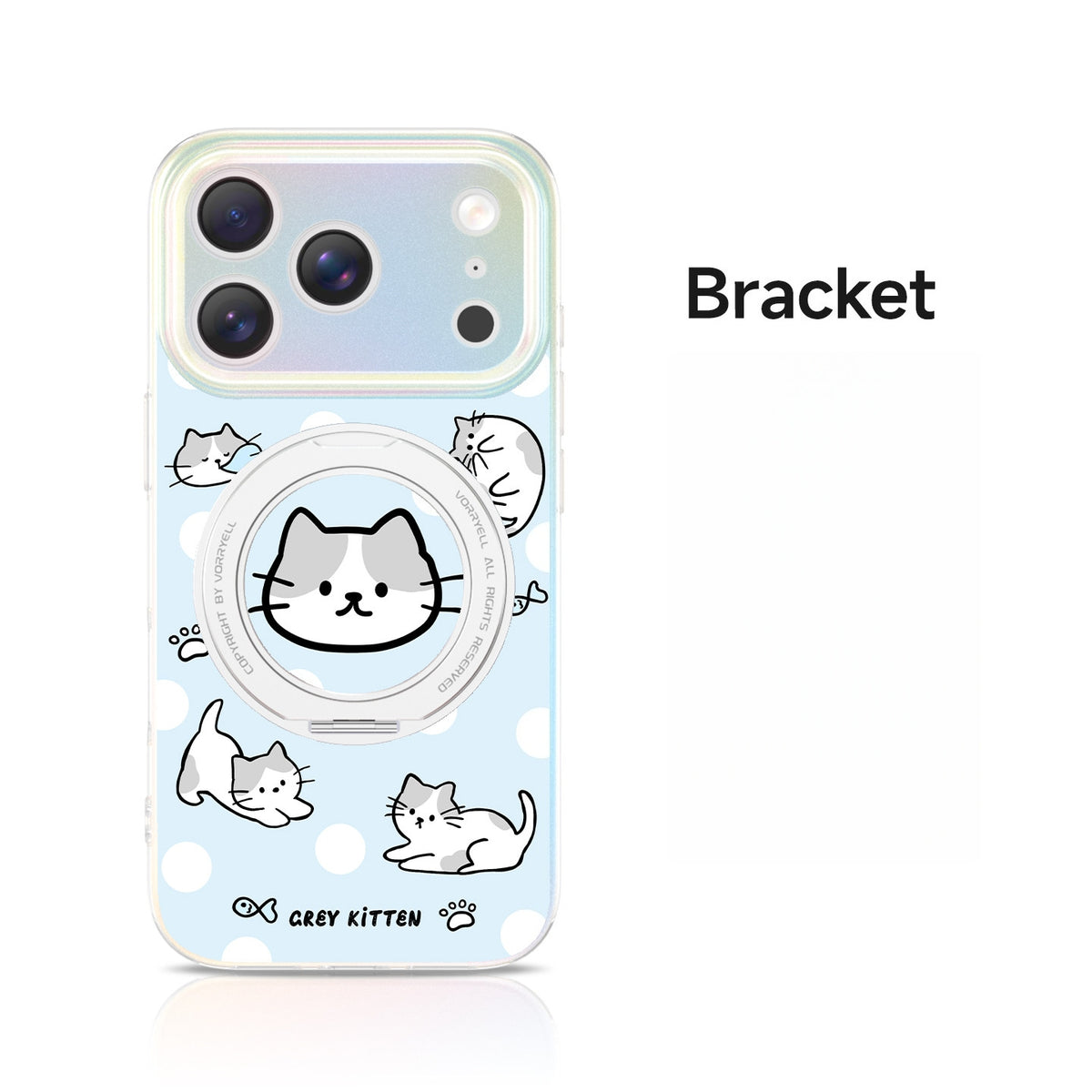 Polka Dot Cute Kitten Acrylic Phone Case