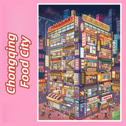 ChongQing 3D Sticker | 2 Cute Miniature Scenes