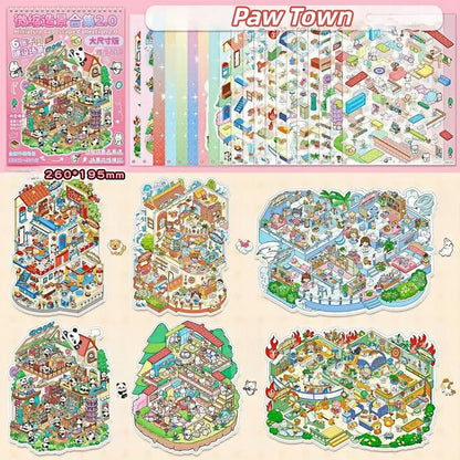 Paws Town 3D Sticker Book