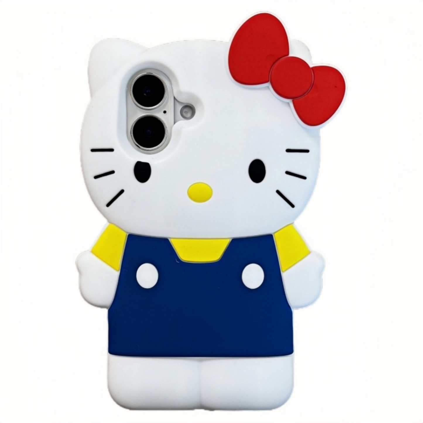3D White & Black Cat Silicone Phone Case