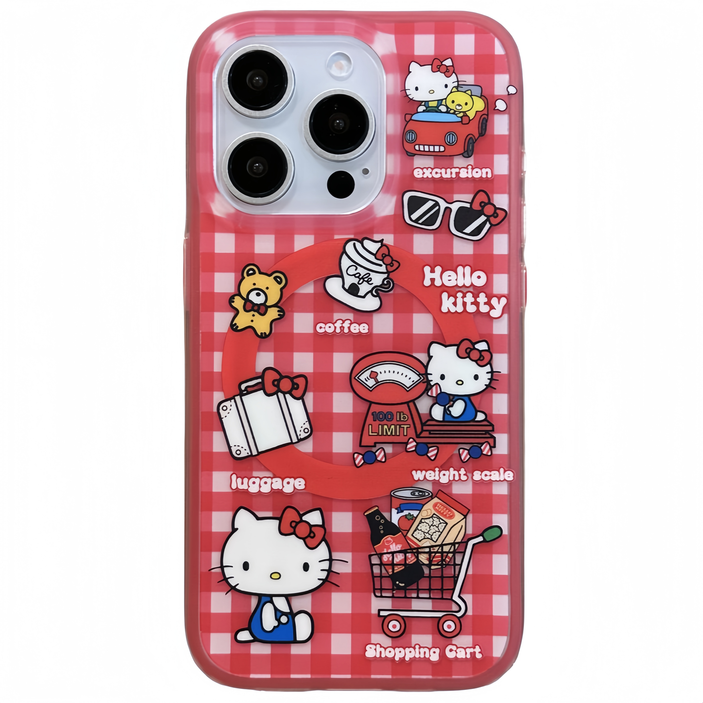Plaid Cat Magnetic Stand Acrylic Phone Case