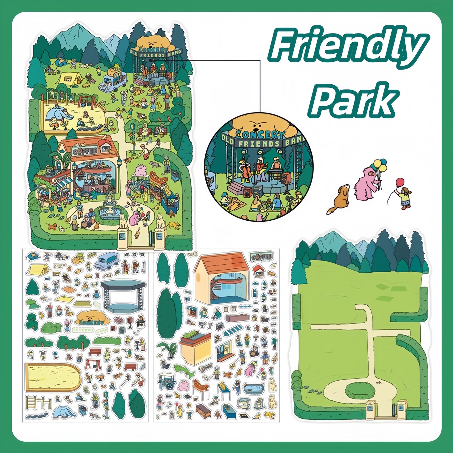 Simulation Management 3D Sticker | 2 Cute Miniature Scenes